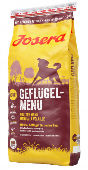 Josera Poultry Menu / Geflugel Menu 12.5kg Cena norādīta par 1 gb. un ir spēkā pasūtot 2 gb.